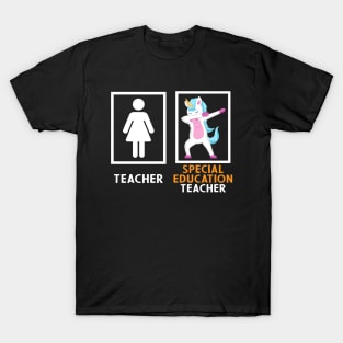 Special Education Teacher Dabbing Unicorn T-Shirt